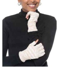Style  Co Marled Space-Dyed Fingerless Gloves, Ivory Neutral