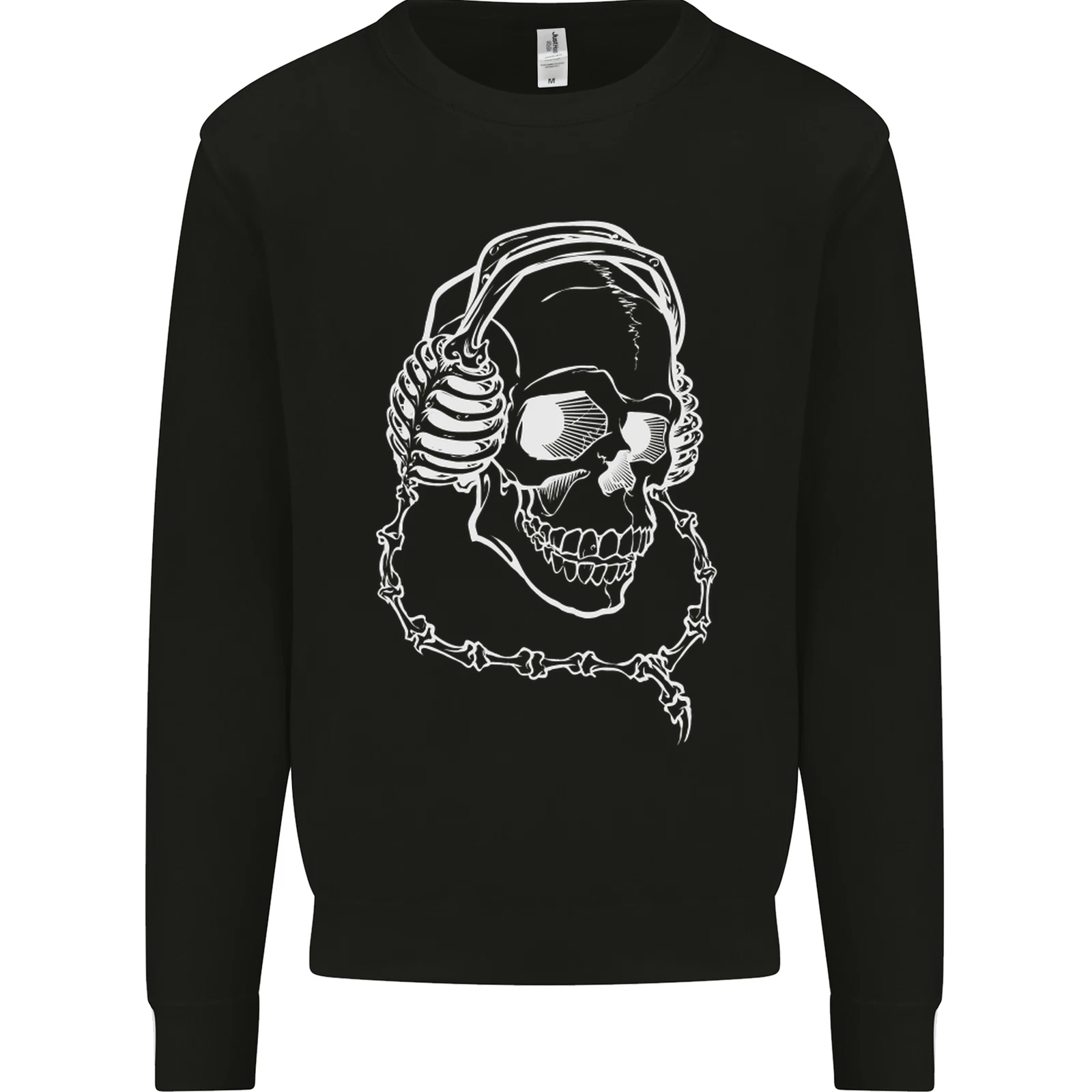 Music A Skull Wearing Headphones Kids Sweatshirt Jumper
