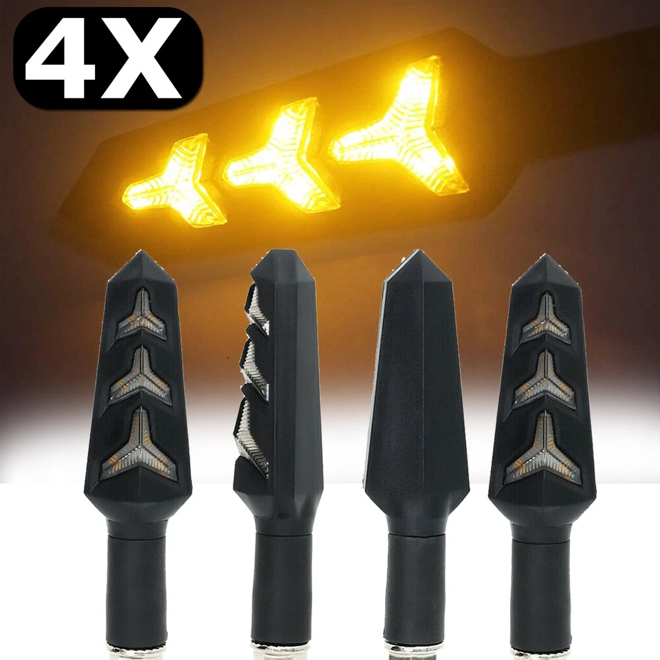 4x Indicadores LED de intermitente dobles para moto deportiva moto cross luz intermitente Foto 4 de 4