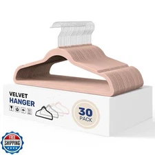 YSSOA 30 Packs Velvet Hangers, Non Slip Space Saving Suit Hangers, Heavy Duty