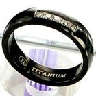 BLACK TITANIUM Fashion RING with 5 Round CZ Stones in size 12 - NEW - — photo 2