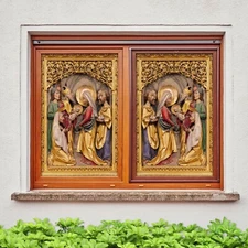 3D Engraving D297 Window Film Print Sticker Cling Stained Glass UV Block Amy