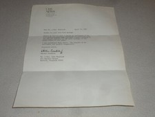 VINTAGE CBS NEWS ANCHOR WALTER CRONKITE SIGNED THANK YOU LETTER APRIL 27, 1981