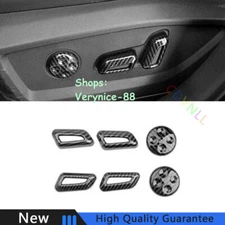 Fit For Audi A3 S3 2014-2020 Carbon Fiber Car Seat Button Handle Cover Trim 6PCS