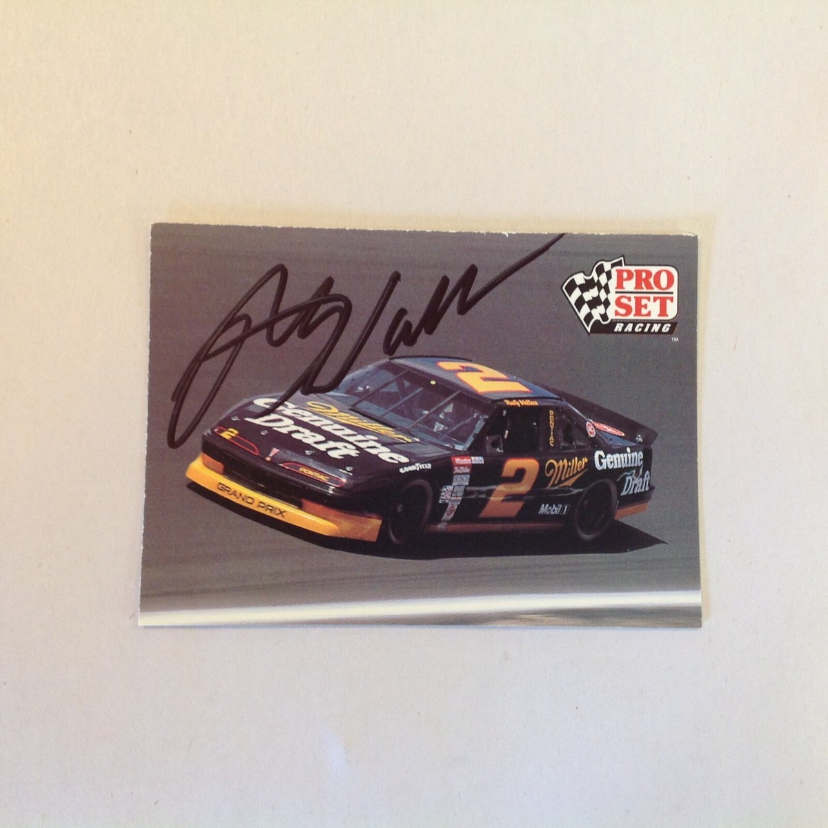 Vtg 1991 Pro Set Racing Signed Card Rusty Wallace MGD Car 2 NASCAR