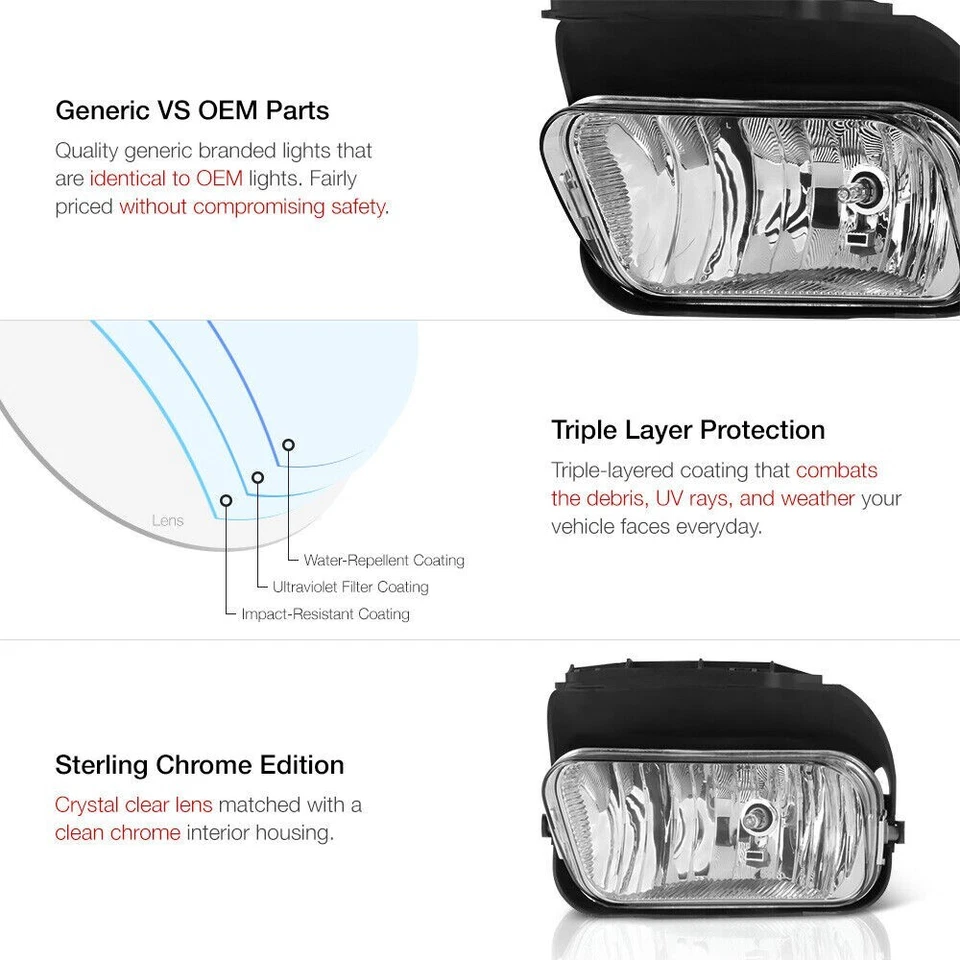 {PLUG&PLAY}Para 03-06 Chevy Silverado 1500 2500 3500 cromo parachoques luz antiniebla lámpara Foto 3 de 4