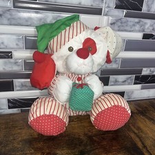 Fisher Price Puffalump 10" Puppy Dog Christmas Nylon Plush w/Gift 1991 Vintage