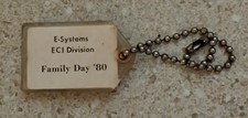 Vintage E-SYSTEMS ECI DIVISION Keychain FL Spy/Communication Gear NOW RAYTHEON