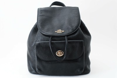 coach black mini backpack