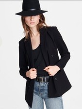 RAG BONE NYX Double Breasted Black Blazer Size 6 NWT