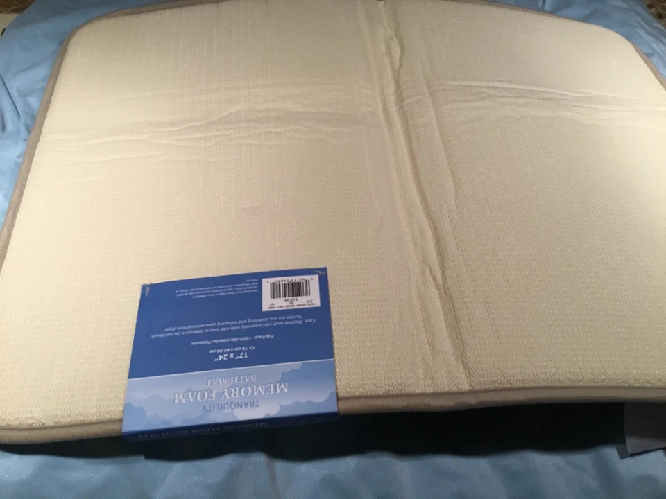 2 Tranquility Memory Foam Tan Bath Mat 17"x24" 1 w/Tags & 1 w/o Tags - Image 3 of 4