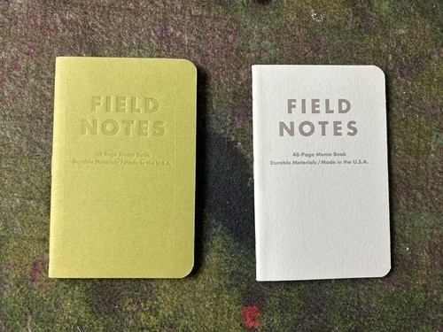 VERY RARE Field Notes singles-Grass Stain Green and Just Below Zero | eBay