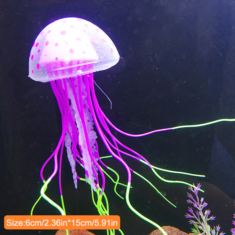 Fish Tank Decorations Artificial Glowing Moon Jellyfish Fish Tank