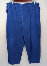 Vintage Sears Corduroy Blue Cropped Pants Made in USA Size 16 Petite Talon Zip