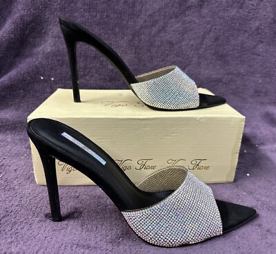 VIGO FIORE Rhinestone Bling Peep Toe Stiletto heel) Women's Size 