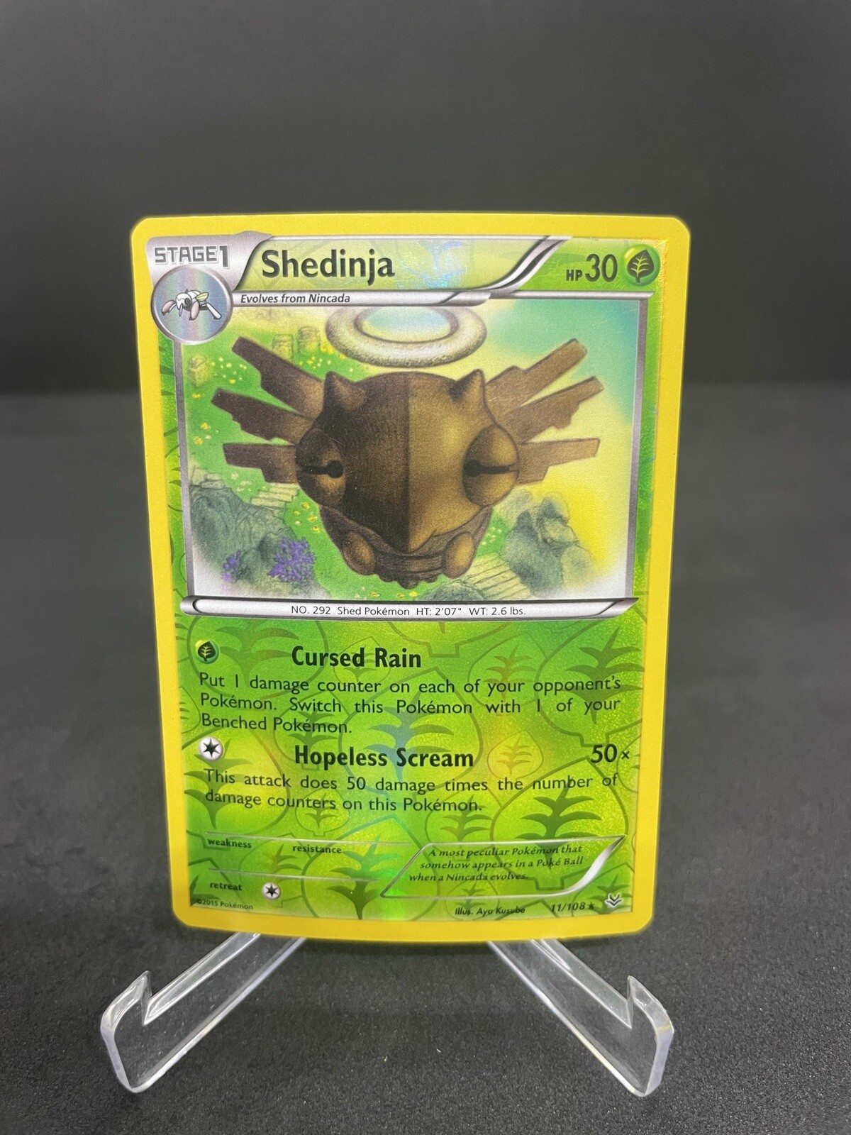 Pokemon TCG Shedinja 11/108 Reverse Holo Rare XY Roaring Skies NM