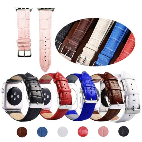 For Apple Watch Series 7 6 5 4 SE iWatch Leather Band Wrist Strap 40/44 ...