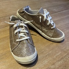 Wonder Nation Rose Gold Sparkling Slip On Big Girls Shoes Size 5