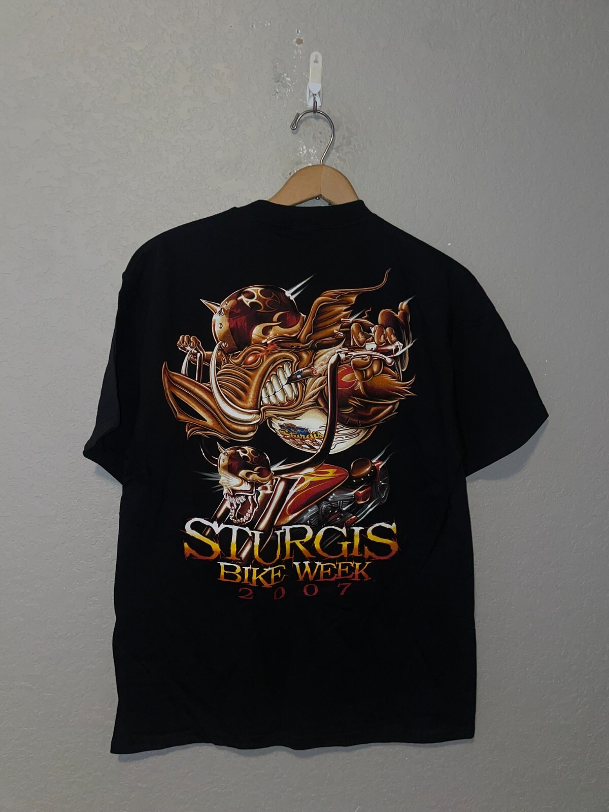 2007 Sturgis Pork Chops Chopper Motorcycle Black Grap… Gem