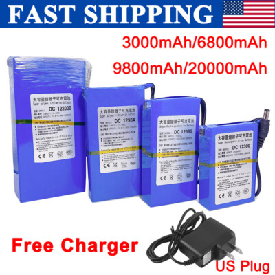 Portable 12V 4800mAh 6800mAh 9800mAh Rechargeable Battery Pack For CCTV Camera