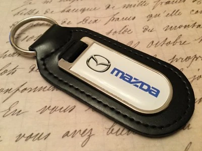 MAZDA Real Leather Keyring Printed resin coated CX MX 1 2 3 4 5 6 7 RX