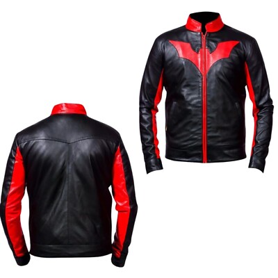 Men's Batman Beyond Bruce Wayne Real Leather Jacket Motorbike Driving Racing
