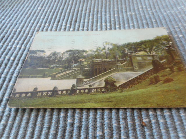 OLD POSTCARD TERRACES CENTRAL PARK NEW YORK POSTMARK 1911