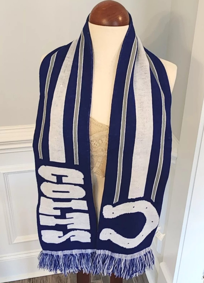 Vintage NFL Indianapolis Colts Scarf Unisex Blue White Striped
