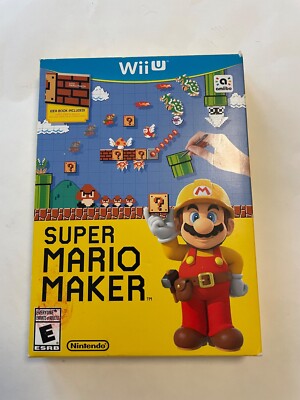 Super Mario Maker (Nintendo Wii U, 2015) Complete CIB W/ Art Book And Box Tested