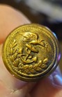 Military / Navy brass button  13/16" BROWNING KING & Co. N.Y. 2 piece with shank