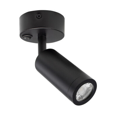 Spectrum Wandleuchte Lampe Madara Slim Schwarz max. 25W GU10 MR11 mit Schalter