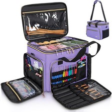 FREEAMG Knitting Bag Yarn Storage Tote, Large Crochet Organizer Bag, Yarn Holder