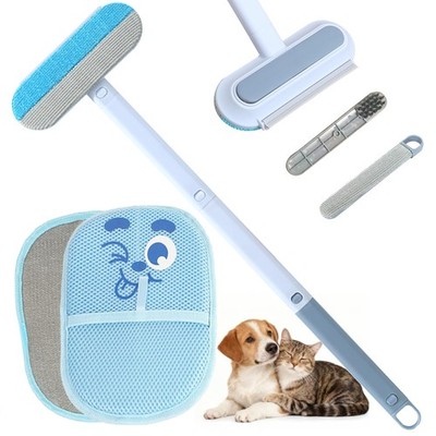 Pet Hair Remover Set   Removes hair from Carpets, Furniture & Car blue