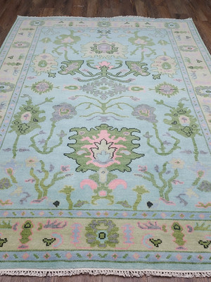 Turkish Bohemian Rug,Turkish Oushak Rug, Turkish Ouzak Contemporary Rug, 6x9 Ft