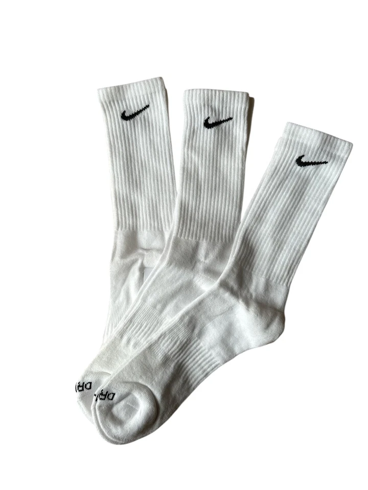 Nike Crew Sportsocken, 3 Paar, weiß, Dri-Fit, SX6897-100, Gr. 38-42 & 42-46, NEU - Bild 2 von 4