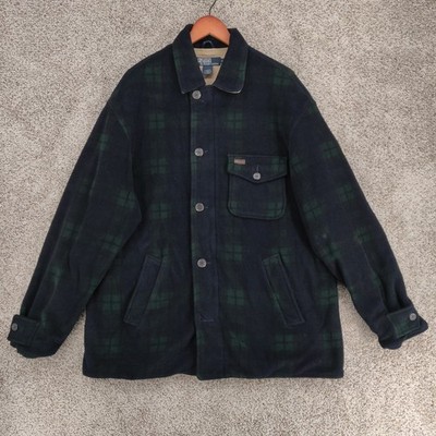 Vintage Polo Ralph Lauren Jacket Mens Large Tartan Plaid Polartec USA 90s