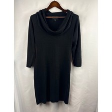 Women’s Connected Medium Black Cowelneck Sweater Dress