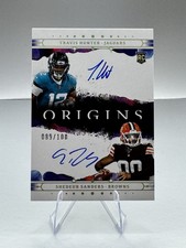 2025 Panini Origins Shedeur Sanders Travis Hunter Dual Rookie Auto /100