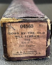 Vintage odtwarzacz QRS fortepian roll down by the Old Mill Stream 8 1/2 Tell Taylor 4565