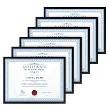 Black 8. 5x11 Picture Frame for Certificate, Diploma, or Photos with Mat Options