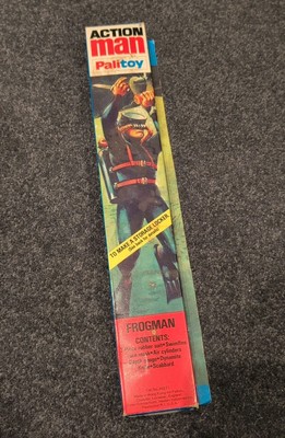 VINTAGE ACTION MAN FROGMAN LOCKERBOX SEITENSCHNITT KARTE PALITOY 1980er