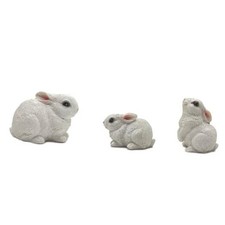 3PCS Bunny Statues Garden Decorations Set, Outdoor Small Light Weight Baby