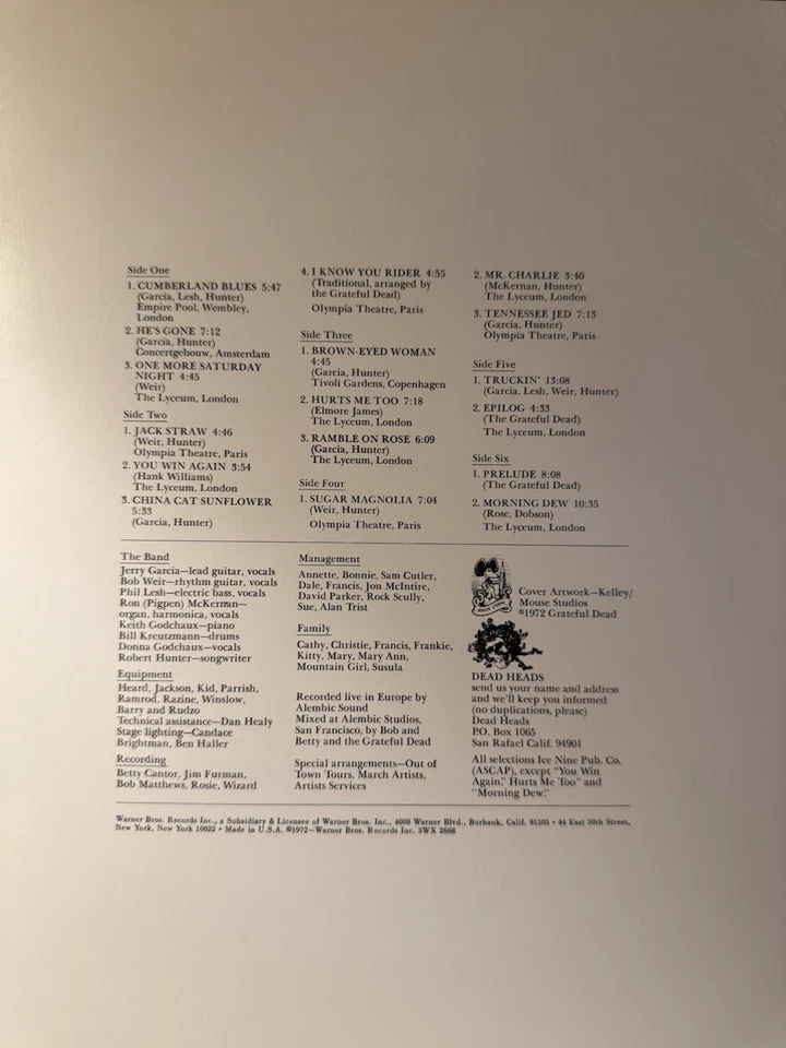 Grateful Dead Vinyl, (Europe 72) Foto 2 de 4