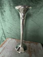 Birmingham 1911 Sterling Silver Trumpet Bud Vase / Posy 26cm Tall 70g Silver