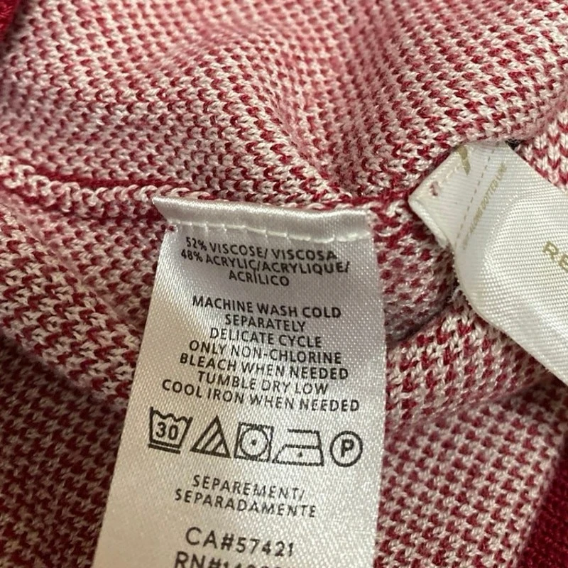 Suéter Top Ann Taylor LOFT Para Mujer Rojo Floral Rayas Manga Larga Abullonada Talla S Foto 4 de 4