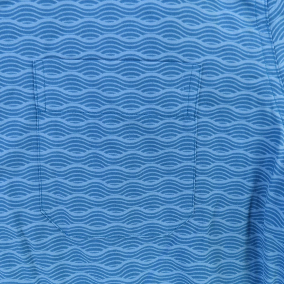 Camisa Southern Tide Para Hombre Mediana Azul Rayas Abotonada Rendimiento Intercostero Foto 2 de 4