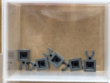 LEGO Parts - Dark Bluish Gray Plate 1 x 1 Open O Clip Thick - No 4085d - QTY 5