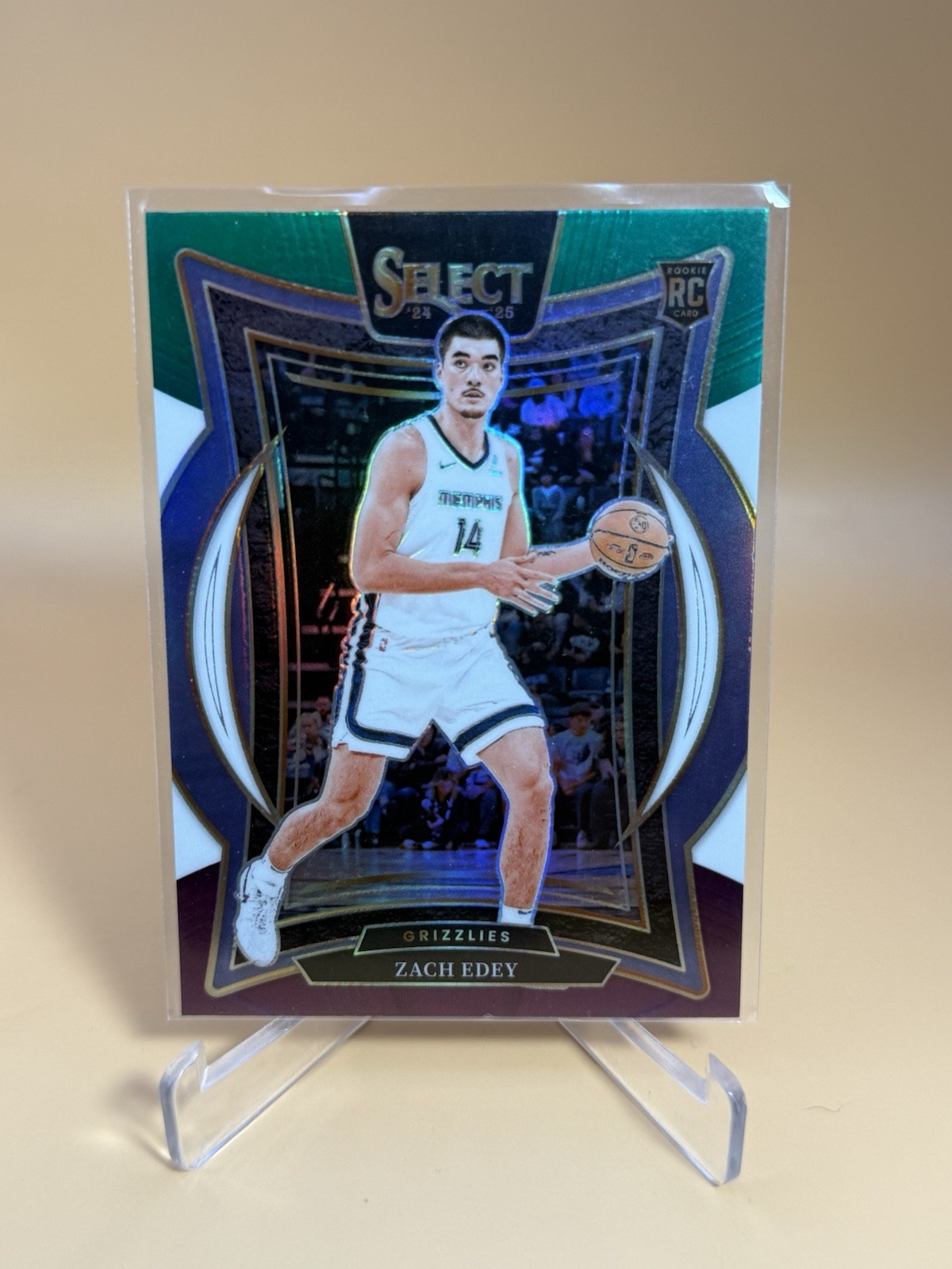 2024-25 Panini Select Concourse Green White Purple Prizm #98 Zach Edey Grizzlies