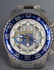 INVICTA MLB Men 50mm Stainless Steel Silver Blue White Silver Brown Red dial VD