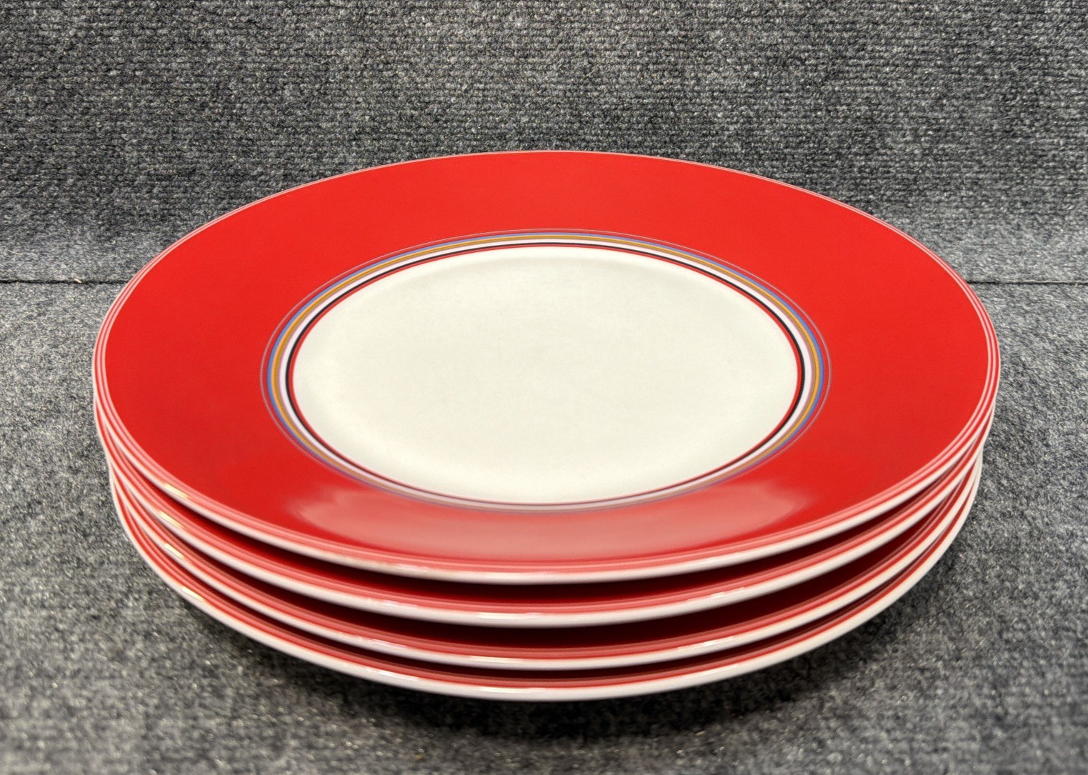 DKNY Lenox Urban Essentials Cherry Red Porcelain 10.5" Pasta Soup Bowl Plates thumbnail 2